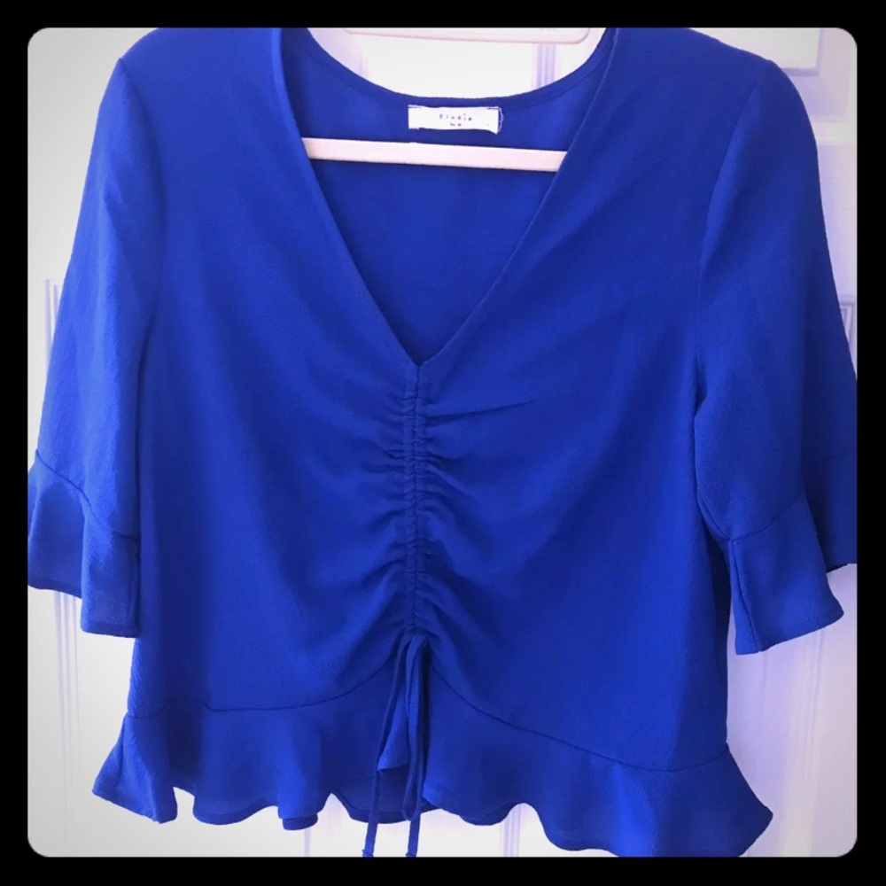 Women’s Blue V- Neck Designer blouse